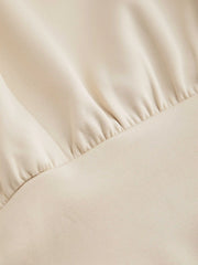 V-neck Solid Pleated Crop Top