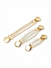 3PCS FAUX PEARL BEADED SWEATER CLIP