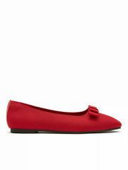 SQUARE TOE BOWKNOT DECOR FLATS