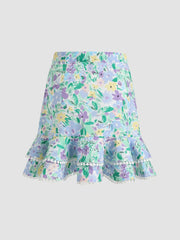 Floral Layered Mini Skirt