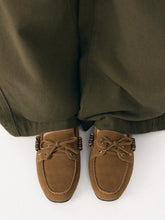FAUX SUEDE BOWKNOT DECOR BEADED LOAFERS