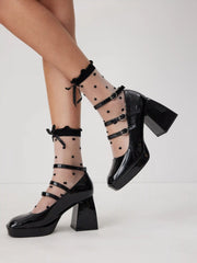 POLKA DOT & BOWKNOT CREW SOCKS