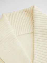 Knit Collar V-neck Cinched Waist Cardigan With Belt