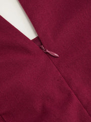 Linen-blend Square Neck Knotted Wrap Mini Dress