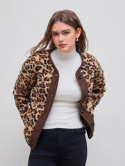 Leopard Fleece Puffer