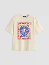 Cotton-blend Shell Graphic Oversized Tee