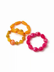 3PCS RESIN BEADED BRACELET
