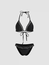 Floral Ruffle Triangle Cheeky Bikini Set