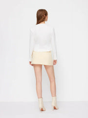 Cotton-blend V-neck Long Sleeve Ruched Blouse