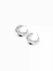 STAINLESS STEEL C-SHAPE HOOP EARRINGS