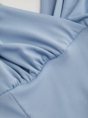 High Stretch V-neck Knotted Flared Maxi Dress