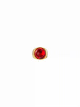 GEMSTONE 18K GOLD PLATED STAINLESS STEEL RING