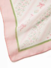BOWKNOT & FLORAL SQUARE HEADSCARF