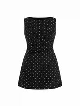 Cotton-blend Boat Neck Polka Dot Ruched Mini Tank Dress Curve & Plus