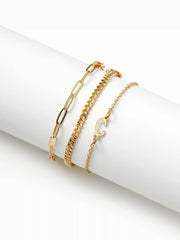 3 PCS LETTER CHAIN BRACELET SET