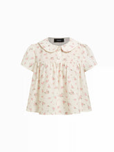 Floral Peter Pan Collar Short Sleeve Blouse