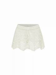 High Stretch Acrylic Pointelle Low Rise A-line Mini Skirt