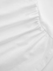 Cotton-blend Boat Neck Ruffle Sleeve Ruched Asymmetrical Hem Tee Curve & Plus