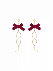 STAR & BOWKNOT DROP EARRINGS