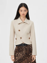 Asymmetrical Hem Cropped Jacket