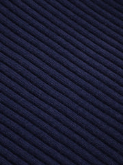 93 Knit High Neck Half Zip Contrasting Binding Top