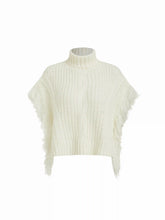 Cable Knit High Neck Raw Trim Oversized Vest