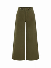Cider Denim Cotton-blend Mid Rise Wide Leg Jeans