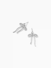 RHINESTONE DECOR BOWKNOT STUD EARRINGS