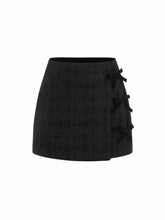 Tweed Mid Rise Bowknot Mini Skirt