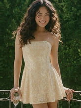 Sequins Floral Bandeau A-line Mini Dress