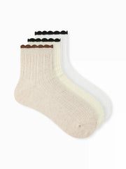 3 PAIRS RIBBED CREW SOCKS SET