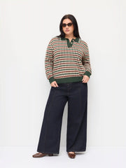 Stretch Denim High Rise Wide Leg Jeans Curve & Plus