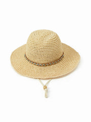 GEMSTONE DECOR LACE-UP STRAW HAT