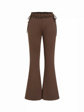 High Rise Drawstring Ruffled Flared Trousers