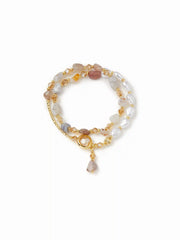 DOUBLE LAYER NATURAL STONE BEADED BRACELET