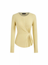 Knit Round Neck Long Sleeve Asymmetrical Cardigan