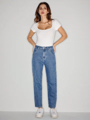 Katherine Stretch Denim High Waist Tapered Jeans