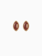 FOOTBALL 14K GOLD PLATED COPPER STUD EARRINGS