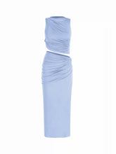 Knotted Ruched Crop Tank Top & Maxi Skirt Set