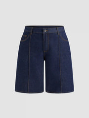 Cider Denim Mid Rise Bermuda Jorts Curve & Plus