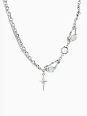 STAR & MOONSTONE CHAIN NECKLACE