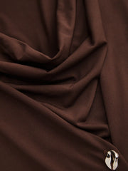 Cowl Neck Ruched Metal Detail Top Curve & Plus