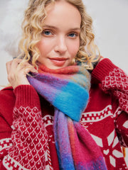 CHECK BALL TASSEL SCARF