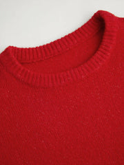 Round Neck Knitted Long Sleeve Sweater
