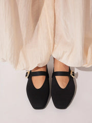 KNITTED BUCKLE MARY JANE FLATS