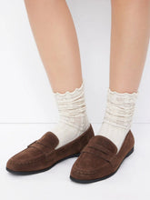 FAUX SUEDE ROUND TOE LOAFERS