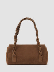 BRAIDED FAUX SUEDE SHOULDER BAG