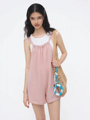 Square Neck Knotted Romper