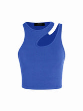 Solid Asymmetrical Sleeveless Crop Top