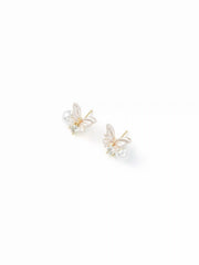 BUTTERFLY & RHINESTONE STUD EARRINGS
